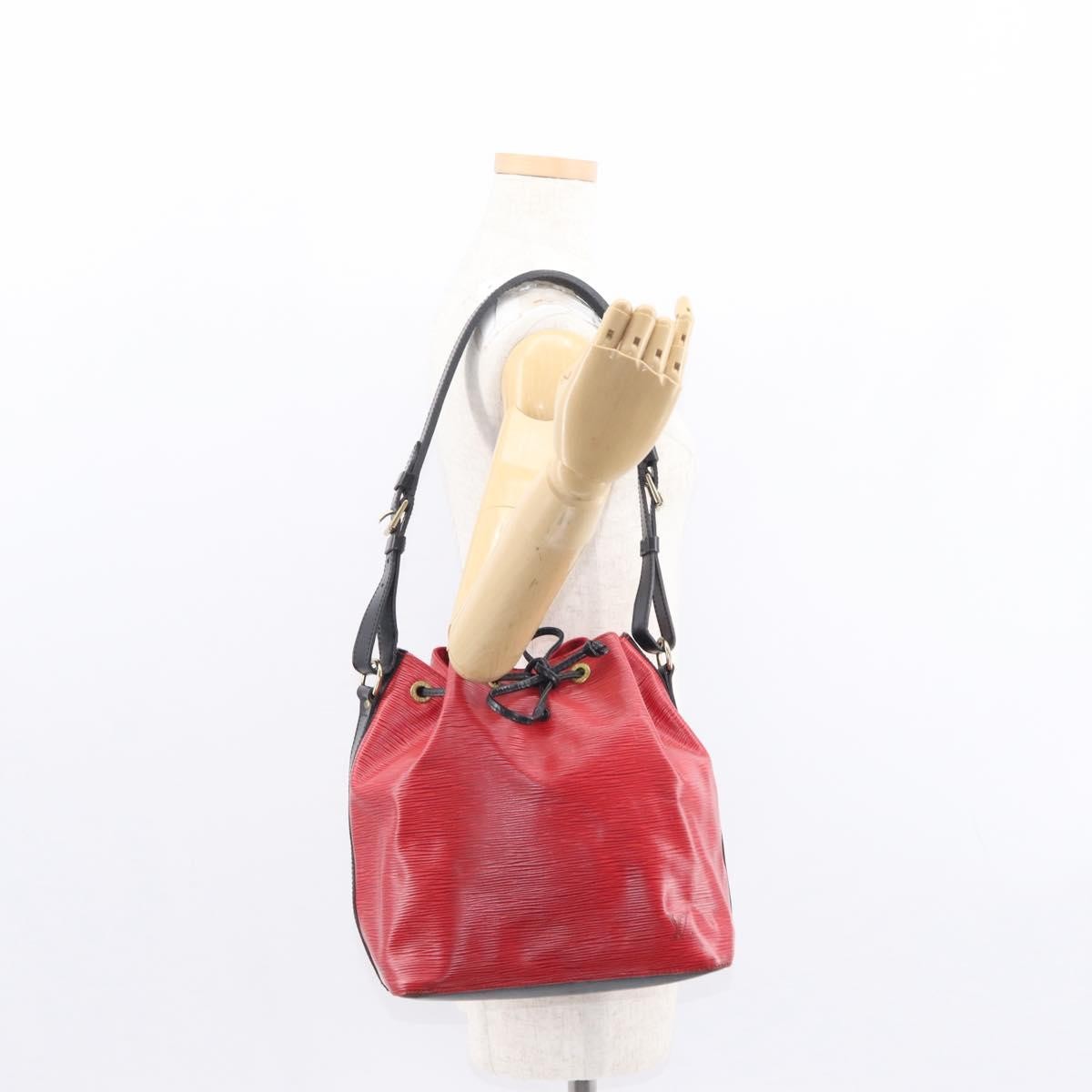 Louis Vuitton Bicolor Petit Noe Handbag Epi Leather Red Leather Shoulder Bag
