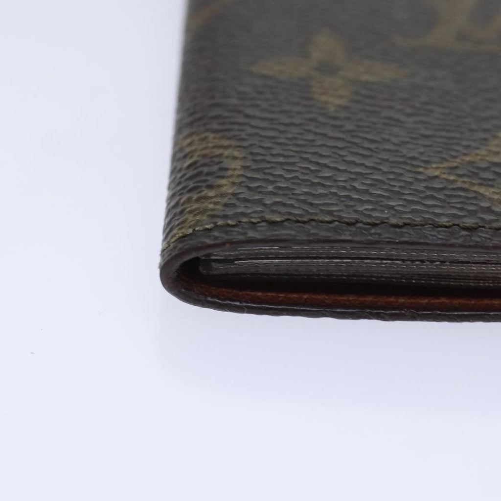 Louis Vuitton Porte Cartes Pression Card Case Monogram Canvas Brown Canvas Card Holders Accessory