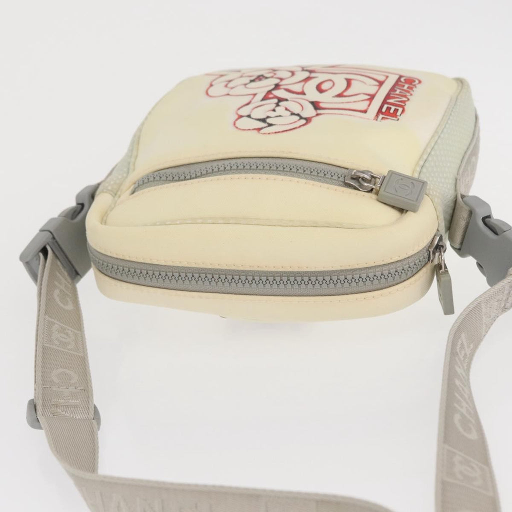 Chanel Sport Line Camera Crossbody Bag Nylon White Nylon Shoulder Bag Bag