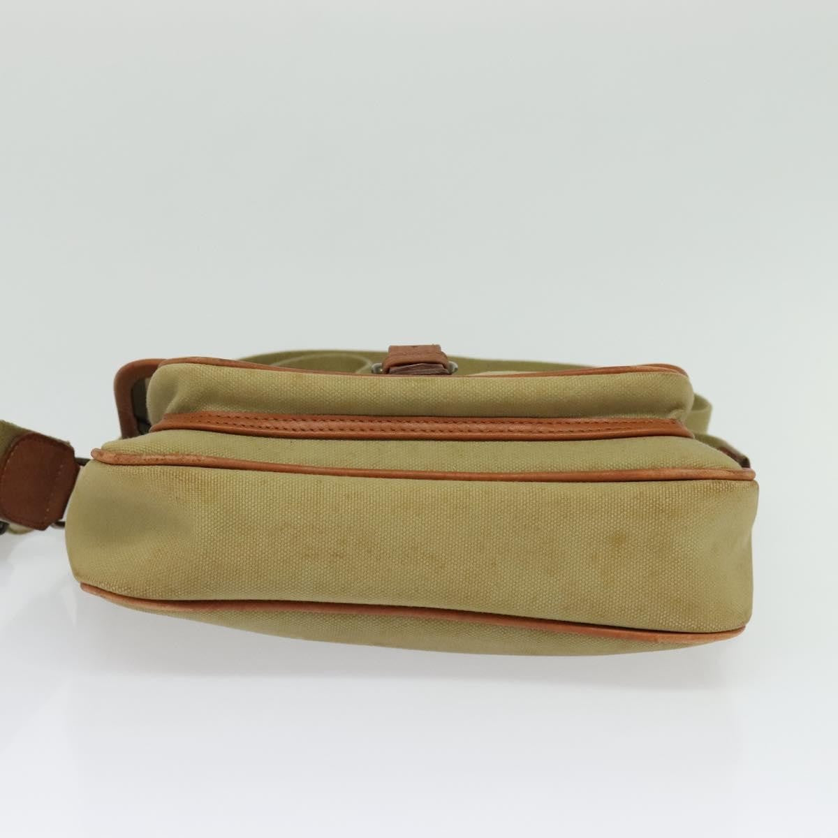 Burberry Front Pocket Messenger Bag Canvas Beige Canvas Shoulder Bag