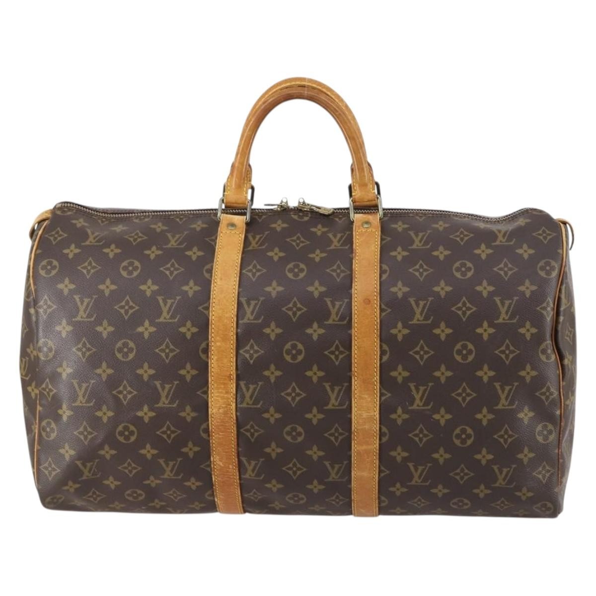 Louis Vuitton Keepall Bag Monogram Canvas Brown Canvas Travel Bag