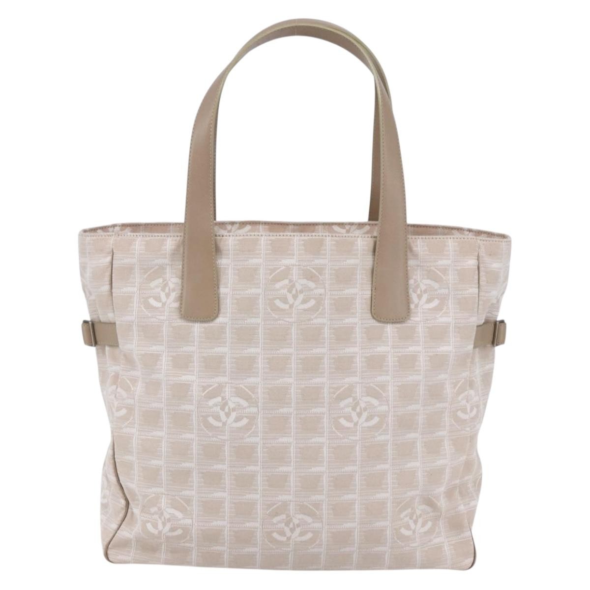 Chanel Travel Line Tote Nylon Pink Canvas Bag