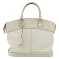 Louis Vuitton Suhali Lockit Handbag Leather White Leather Handbag