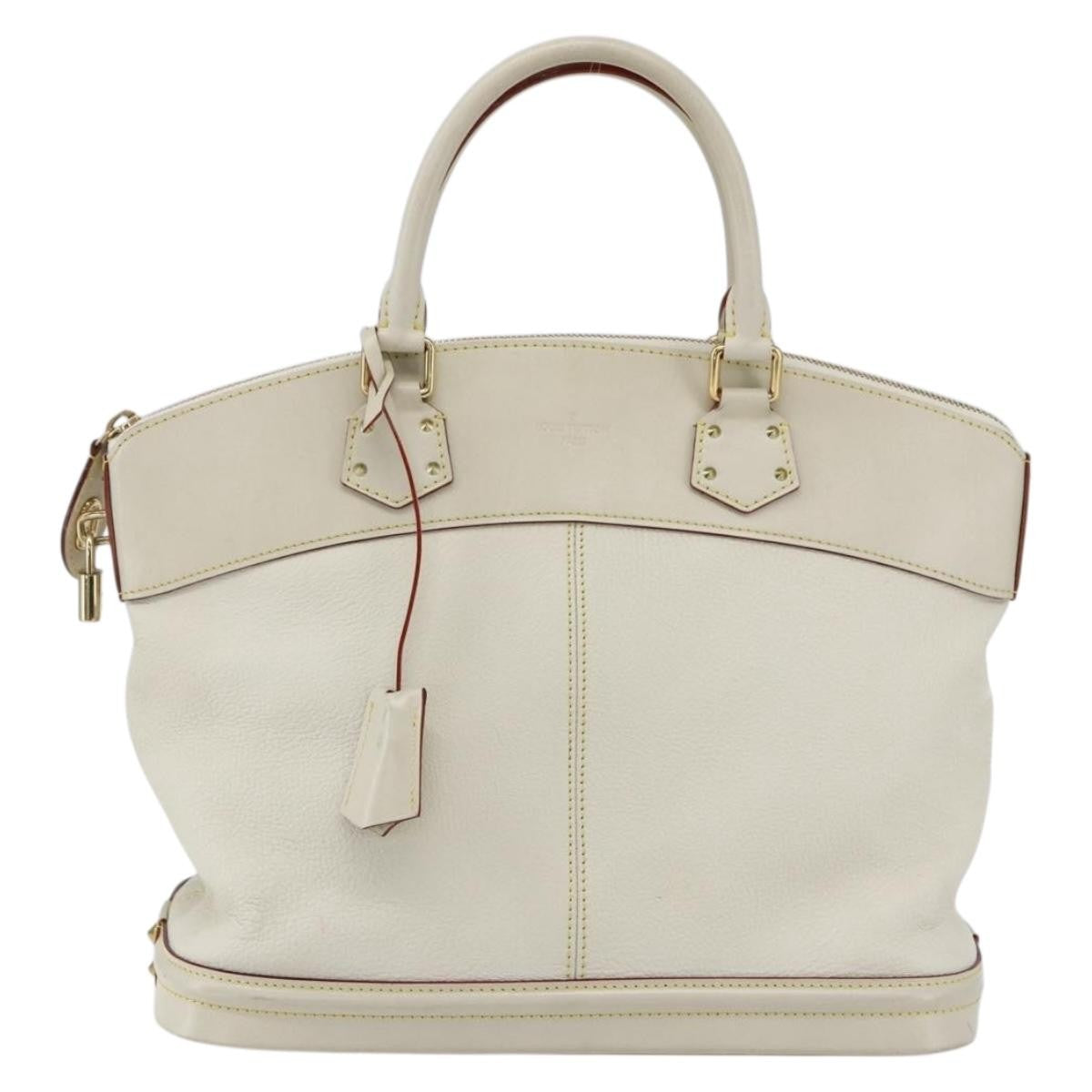 Louis Vuitton Suhali Lockit Handbag Leather White Leather Handbag