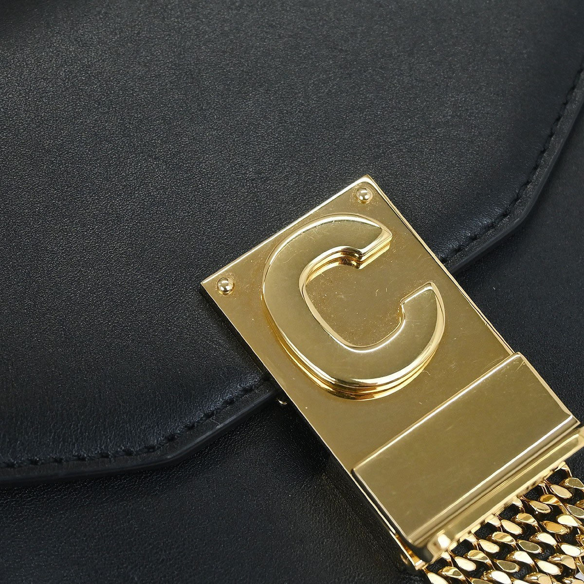 Celine C Bag Leather Small Black Leather Shoulder Bag Bag