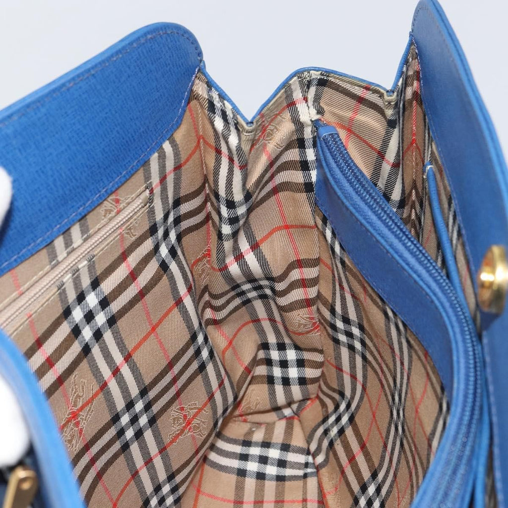 Burberry Vintage Handbag Leather Blue Leather Handbag