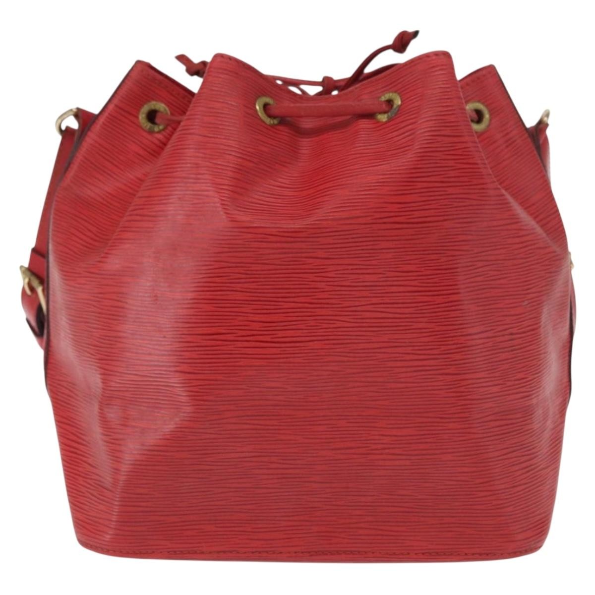 Louis Vuitton Petit Noe Handbag Epi Leather Red Leather Shoulder Bag