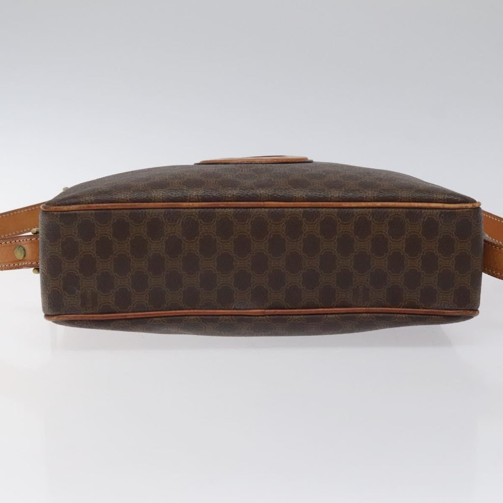 Celine Vintage Macadam Shoulder Bag Canvas And Leather Brown Canvas Shoulder Bag Bag