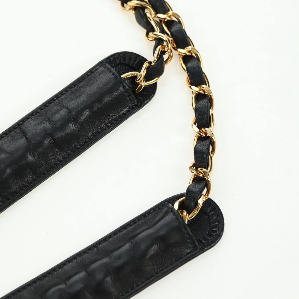 Chanel Vintage Zip Chain Shoulder Bag Quilted Lambskin Black Leather Shoulder Bag Bag