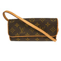 Louis Vuitton Twin Handbag Monogram Canvas Brown Canvas Clutche & Pouche Bag