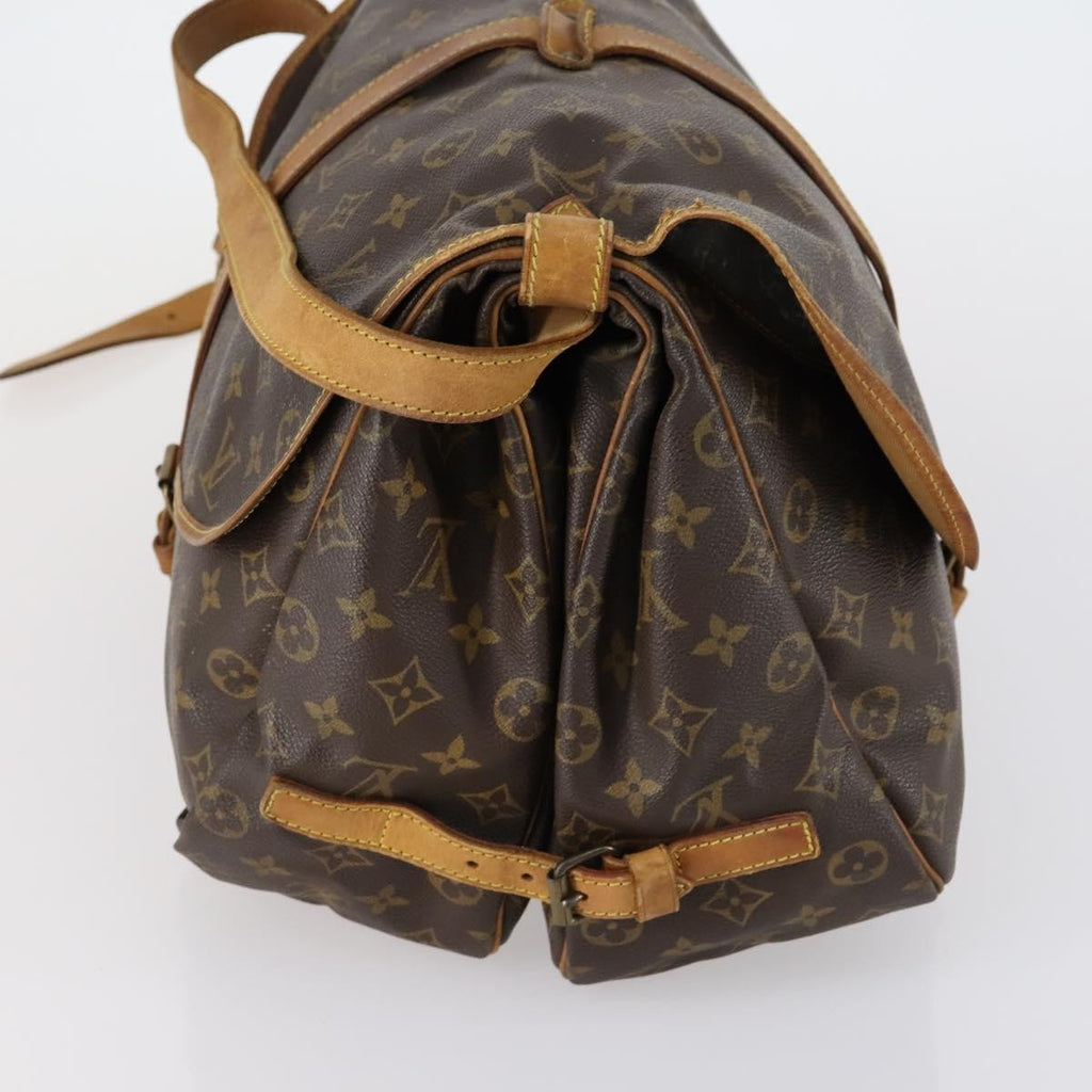 Louis Vuitton Saumur Handbag Monogram Canvas Brown Canvas Shoulder Bag