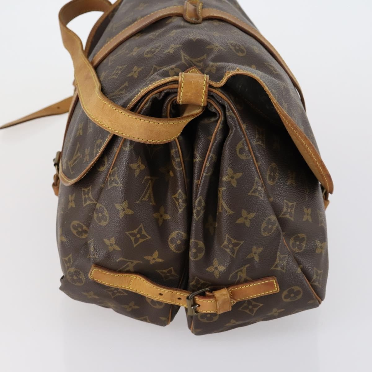 Louis Vuitton Saumur Handbag Monogram Canvas Brown Canvas Shoulder Bag
