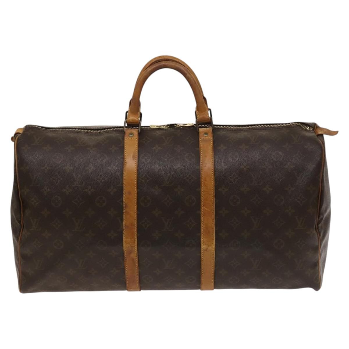 Louis Vuitton Keepall Bag Monogram Canvas Brown Canvas Travel Bag