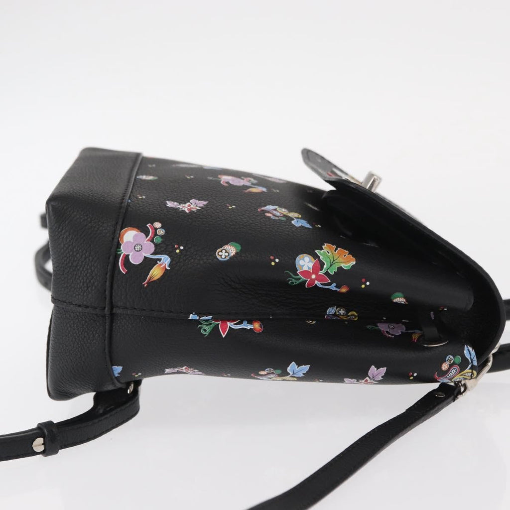 Louis Vuitton Lockme Backpack Floral Printed Leather Black Leather Backpack Bag