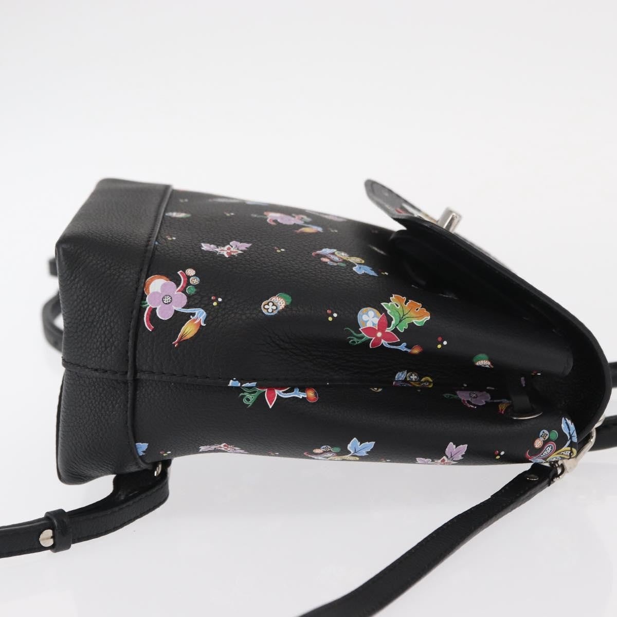 Louis Vuitton Lockme Backpack Floral Printed Leather Black Leather Backpack Bag