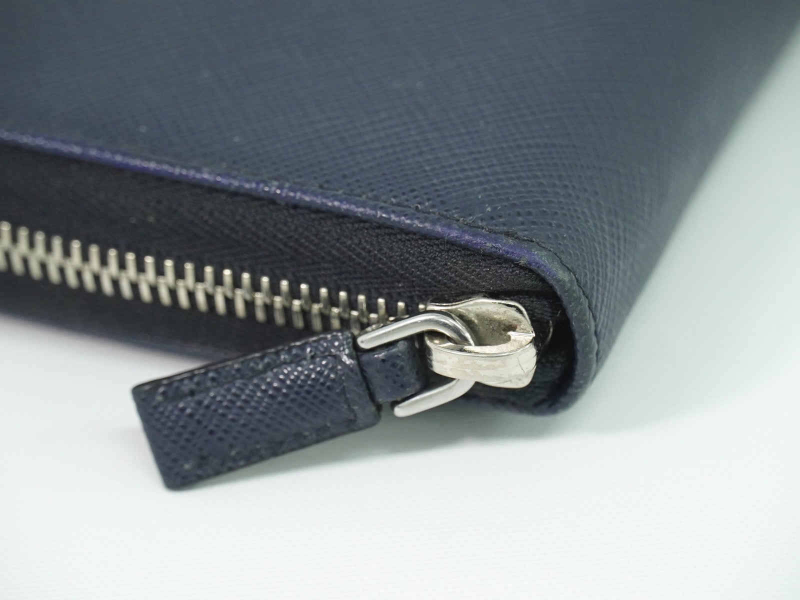 Prada Saffiano Wallet Leather Navy Leather Wallets Accessory
