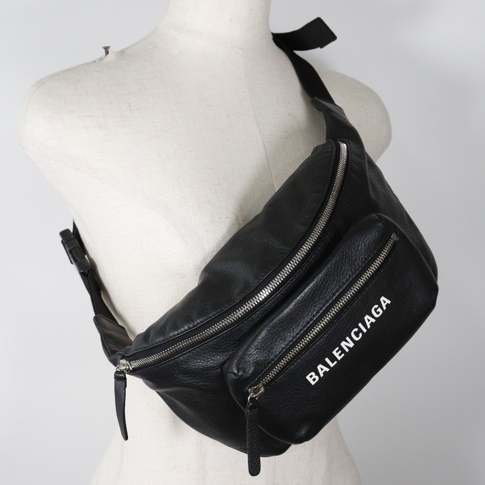 Balenciaga Everyday Waist Bag Leather Black Leather Shoulder Bag