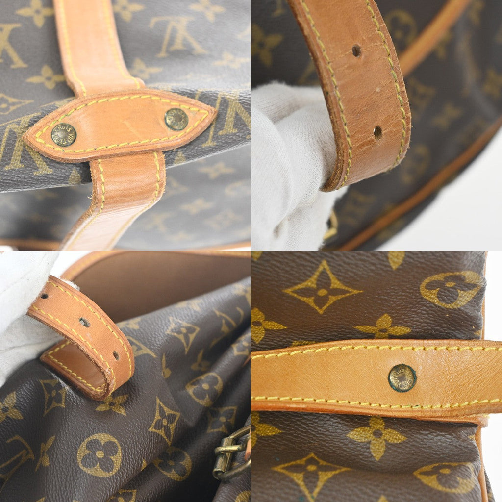Louis Vuitton Saumur Handbag Monogram Canvas Brown Canvas Shoulder Bag