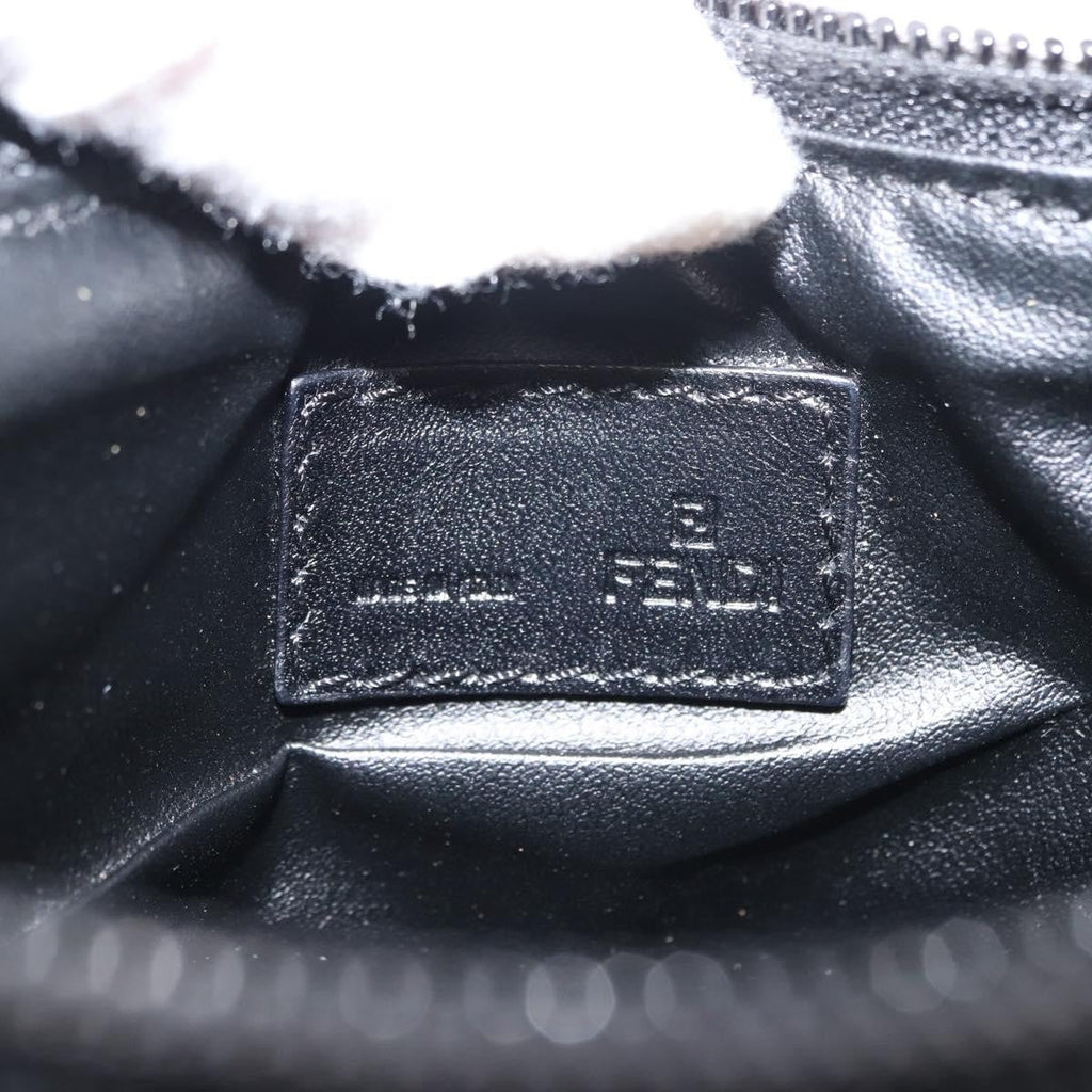 Fendi Ff Logo Pouch Canvas Black Canvas Clutche & Pouche Bag