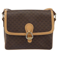 Celine Vintage Macadam Shoulder Bag Canvas And Leather Brown Canvas Shoulder Bag Bag
