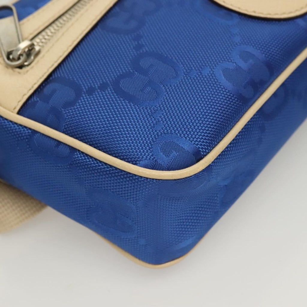Gucci Off The Grid Belt Bag Gg Econyl Blue Canvas Shoulder Bag Bag (Pre-Owned)