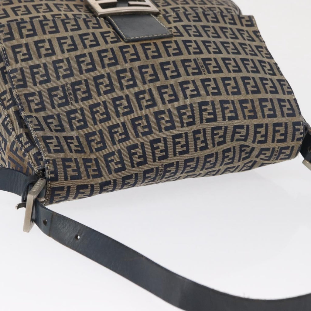 Fendi Mama Forever Bag Zucchino Canvas Navy Canvas Shoulder Bag Bag