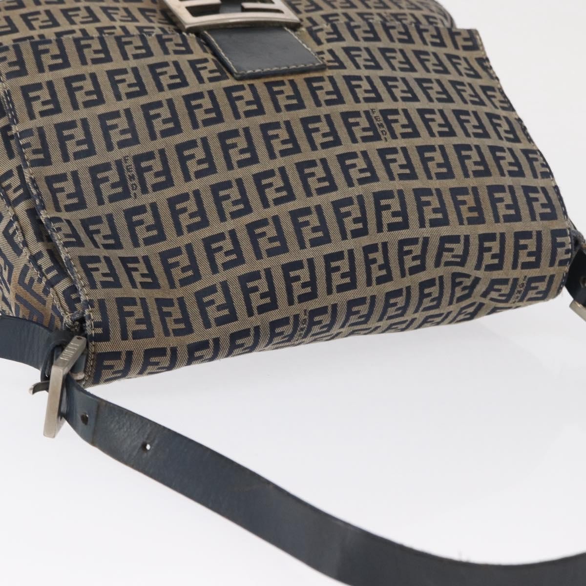 Fendi Mama Forever Bag Zucchino Canvas Navy Canvas Shoulder Bag Bag