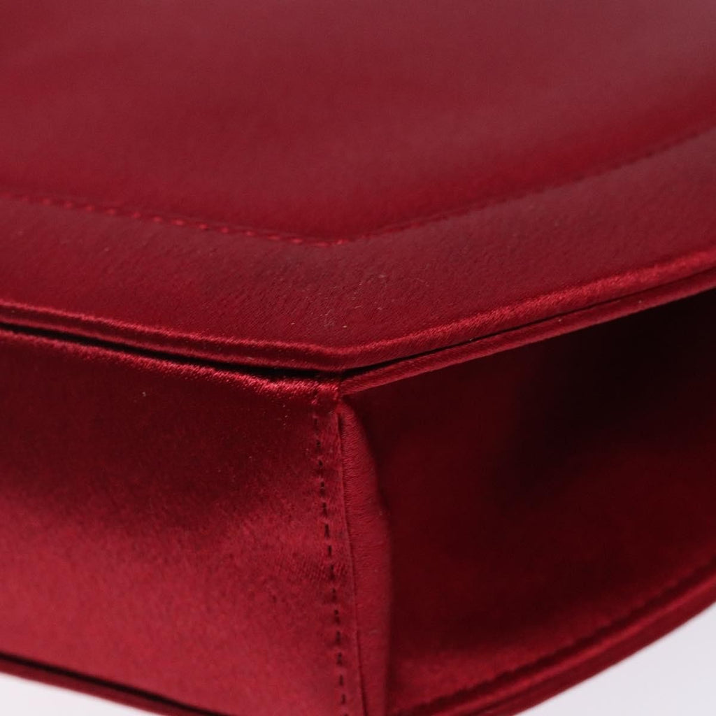 Saint Laurent Vintage Flap Crossbody Bag Silk Red Satin Clutche & Pouche Bag (Pre-Owned)