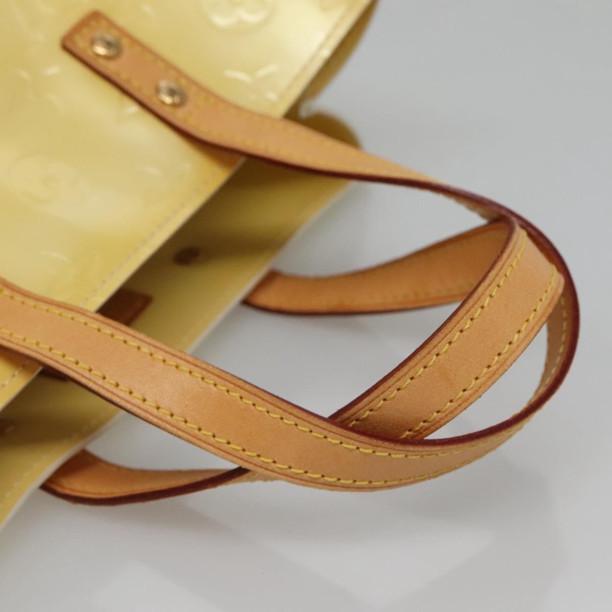 Louis Vuitton Reade Handbag Monogram Vernis Ecru Patent_Leather Bag