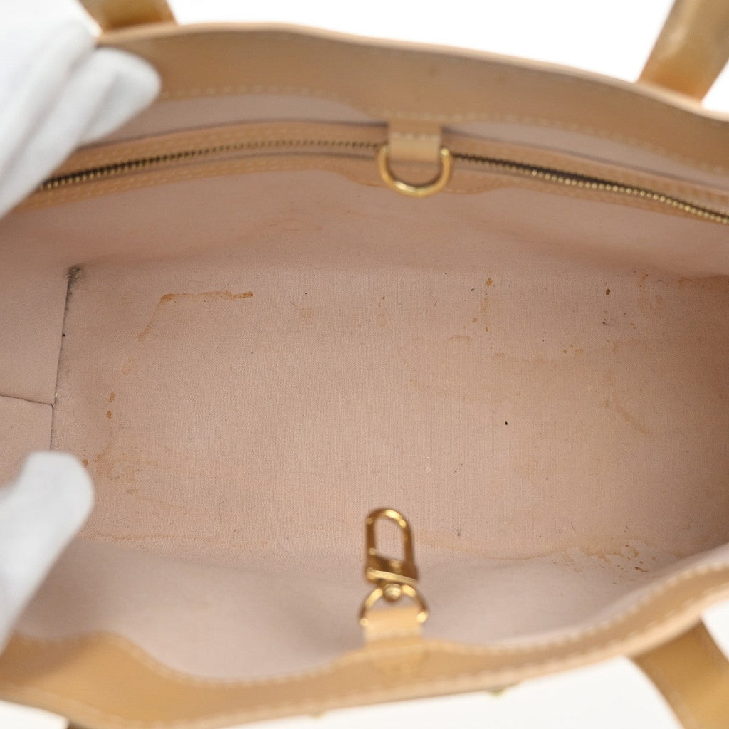 Louis Vuitton Wilshire Handbag Monogram Vernis Beige Patent_Leather Handbag