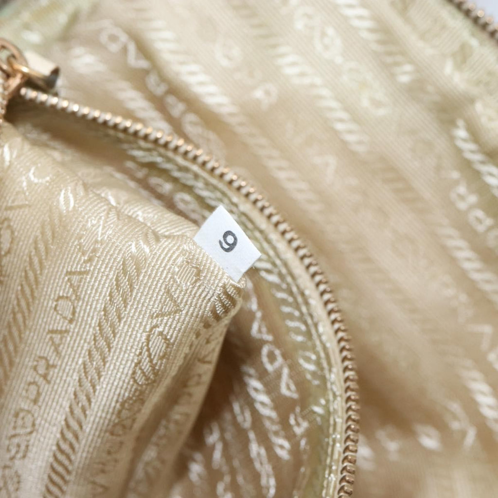 Prada Vintage Handbag Tessuto Beige Nylon Handbag