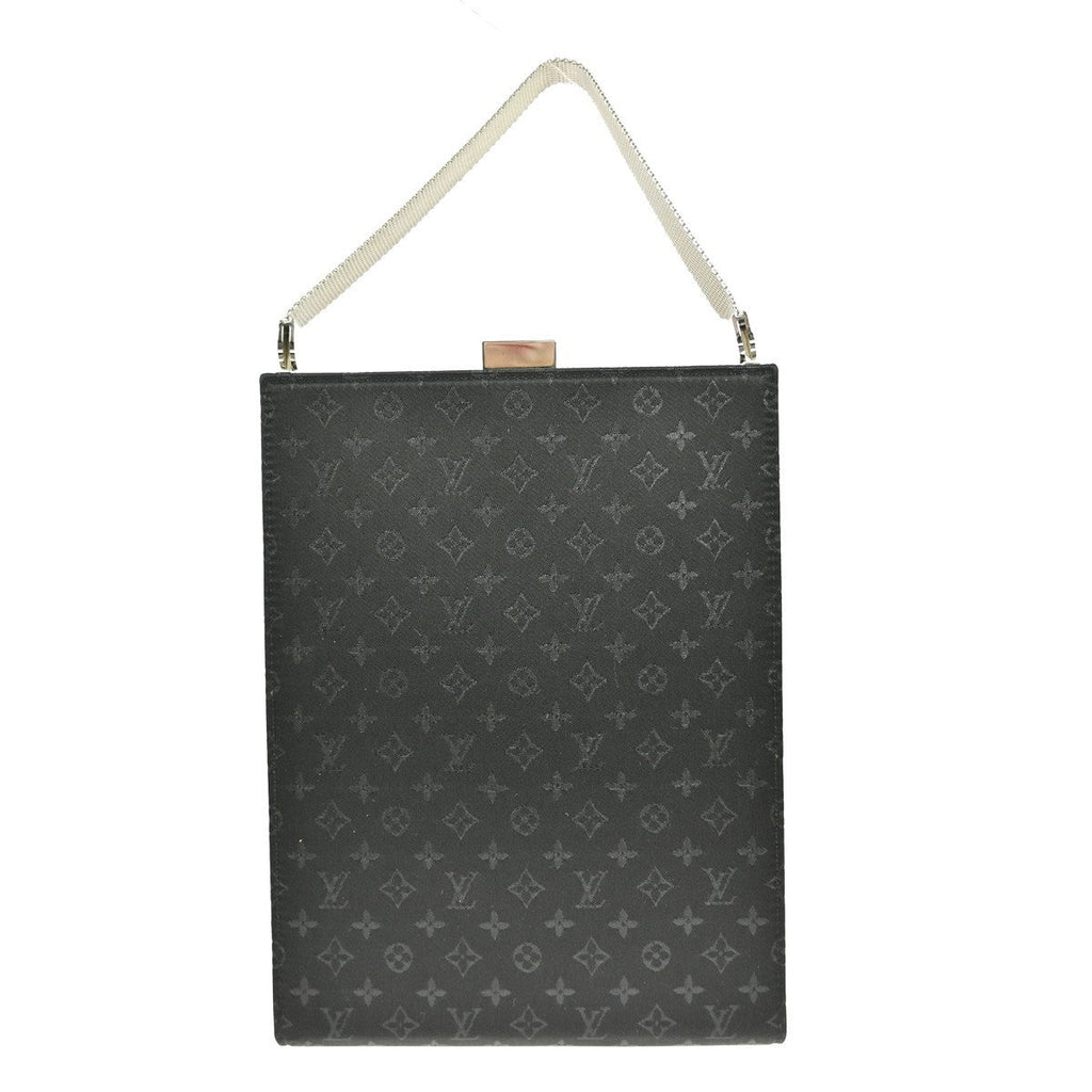 Louis Vuitton Saint Ange Handbag Monogram Satin Black Satin Handbag