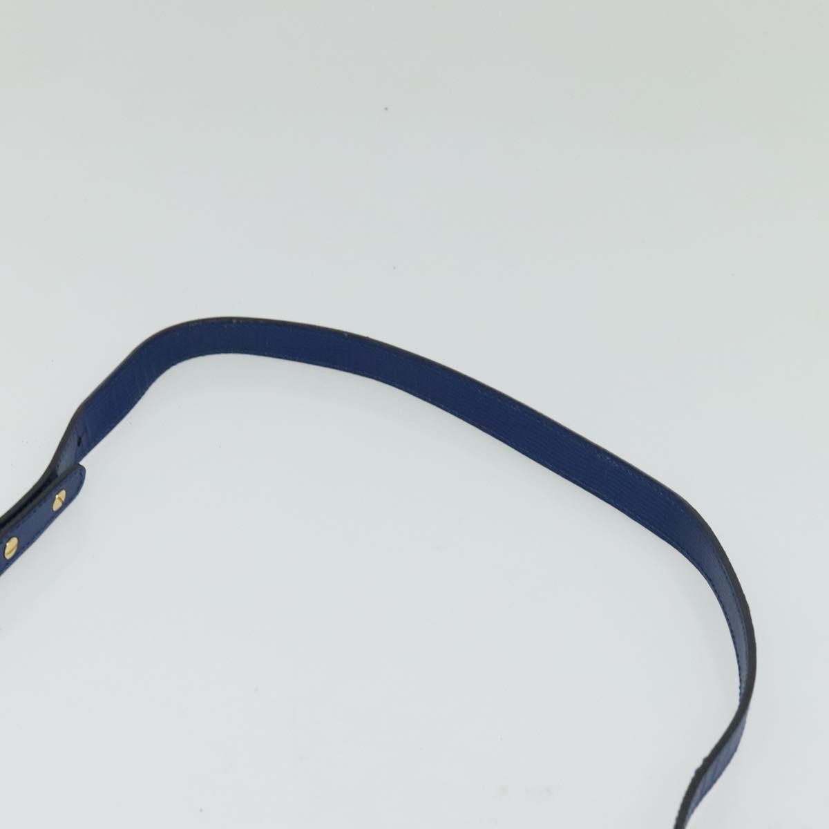 Celine Vintage Circle Logo Crossbody Bag Leather Blue Leather Shoulder Bag Bag