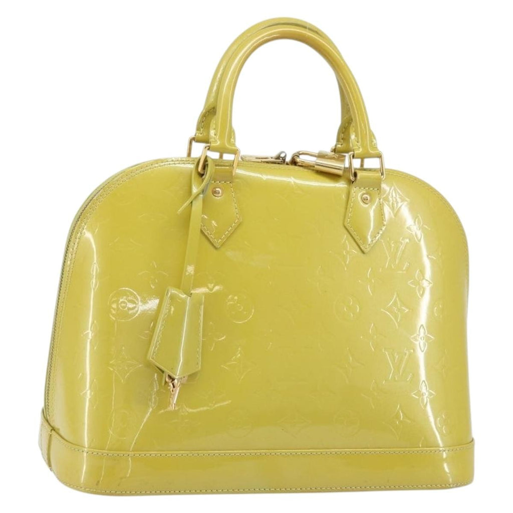 Louis Vuitton Alma Handbag Monogram Vernis Green Patent_Leather Handbag