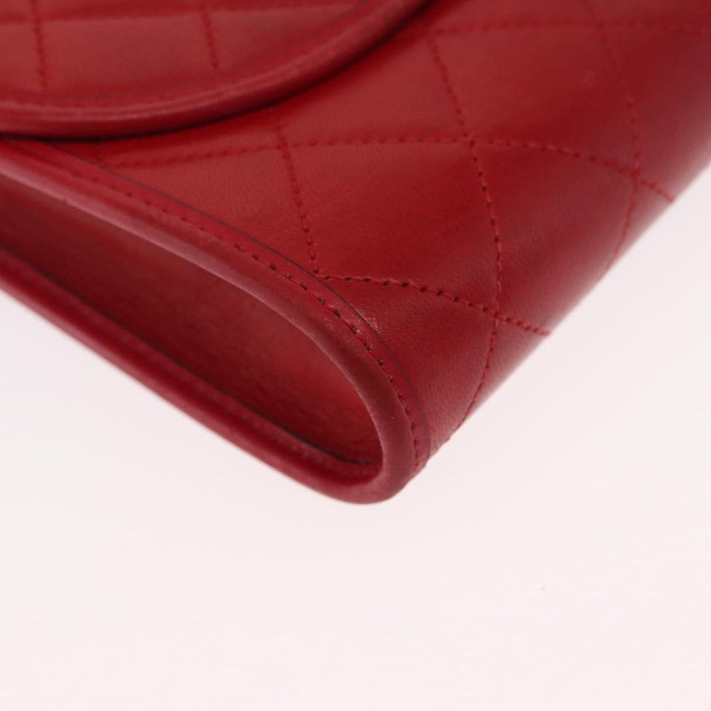 Chanel Vintage Clutch Leather Red Leather Clutche & Pouche Bag