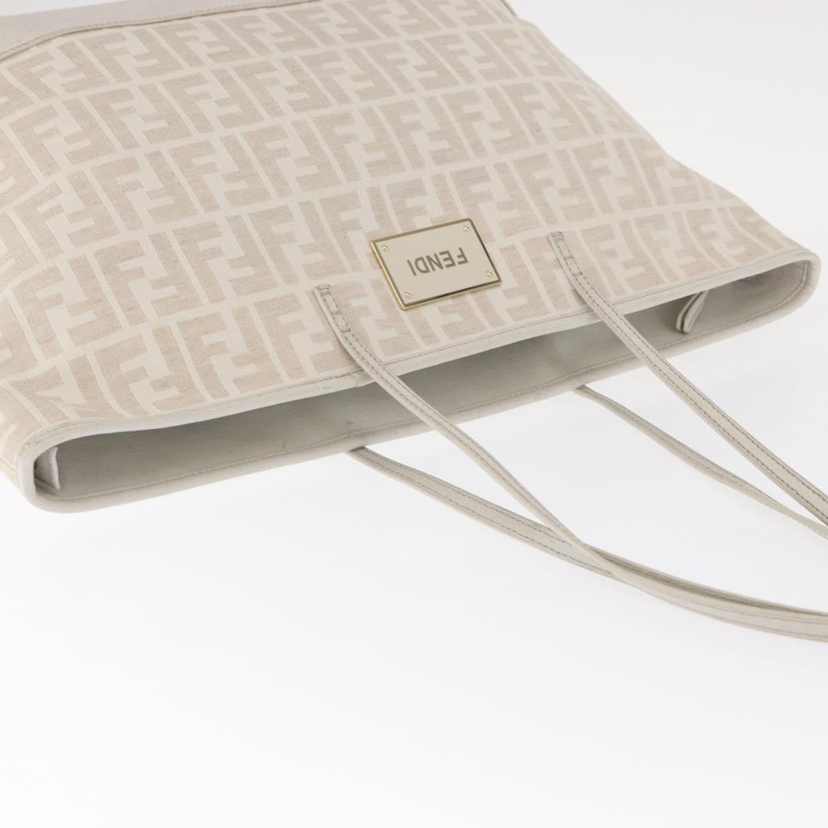 Fendi Roll Tote Zucca Canvas And Leather Beige Canvas Tote Bag Bag