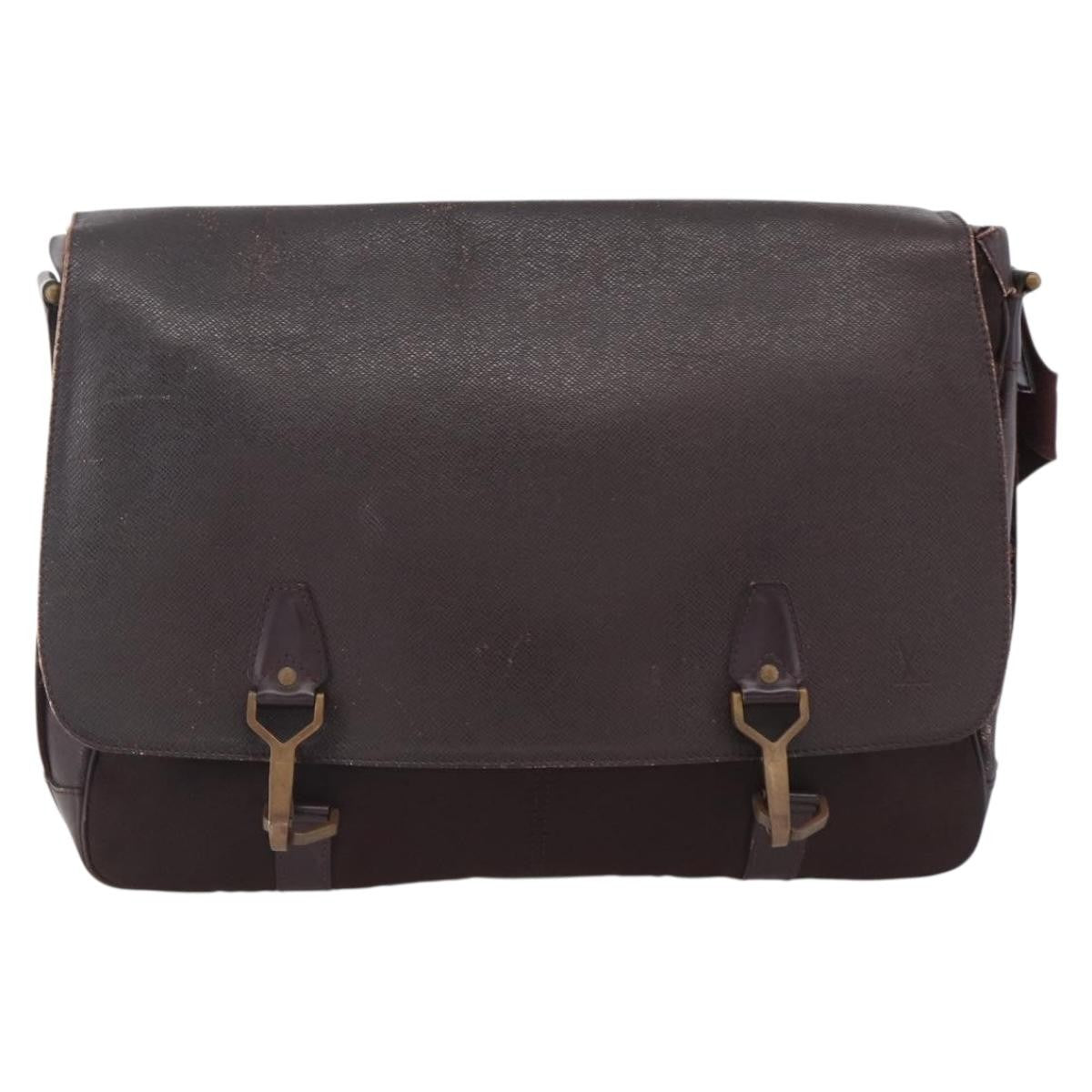Louis Vuitton Dersou Bag Taiga Leather And Canvas Brown Leather Shoulder Bag