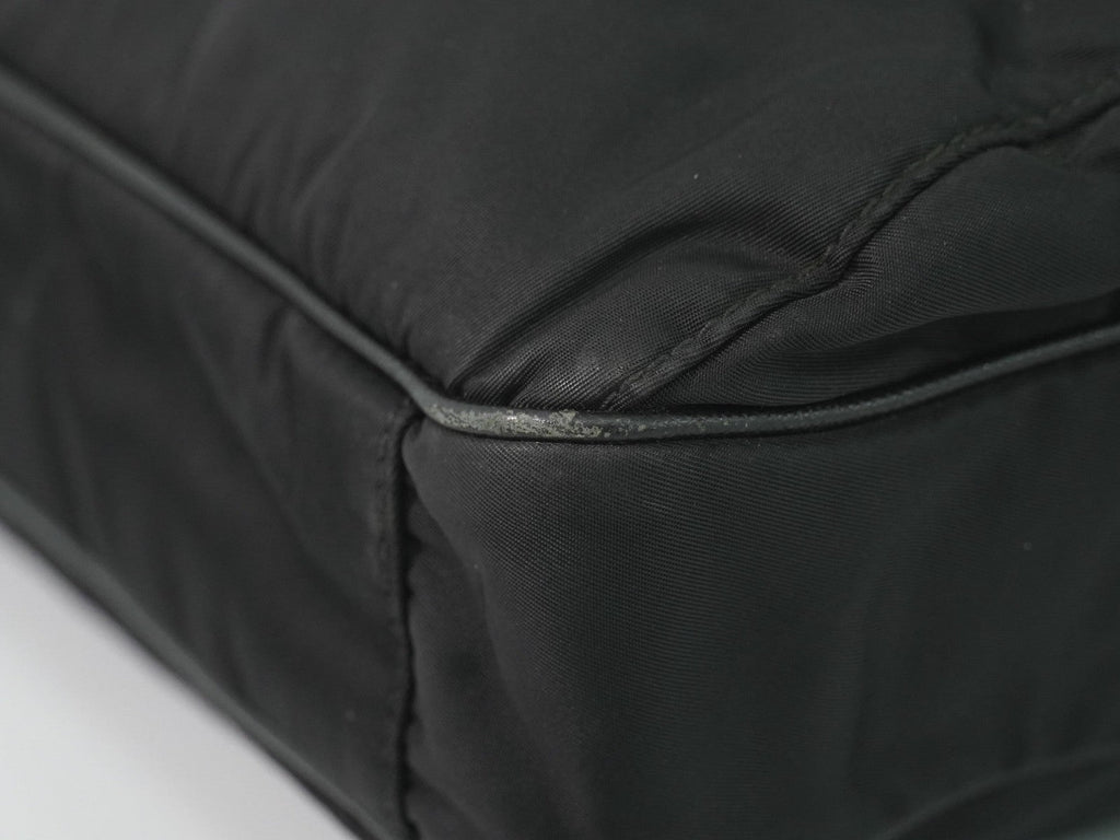 Prada Double Pocket Zip Messenger Tessuto Black Nylon Shoulder Bag Bag