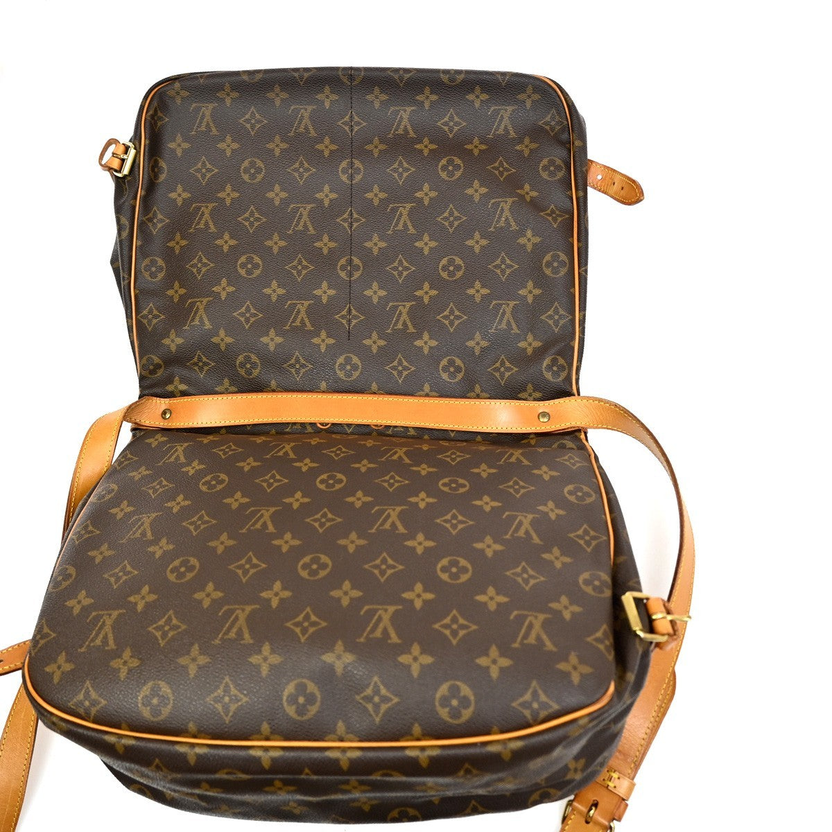 Louis Vuitton Saumur Handbag Monogram Canvas Brown Canvas Shoulder Bag