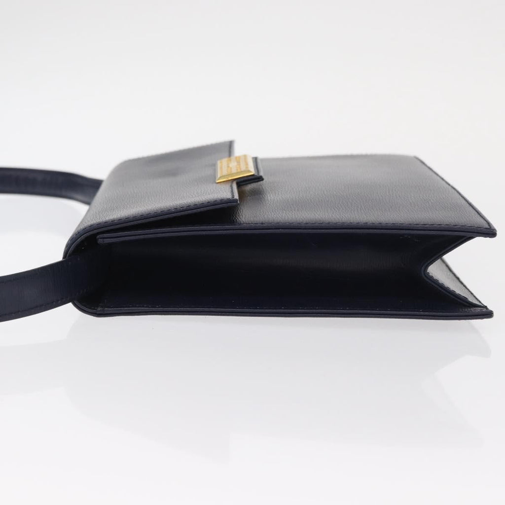 Christian Dior Vintage Cd Flap Shoulder Bag Leather Navy Leather Shoulder Bag Bag (Pre-Owned)