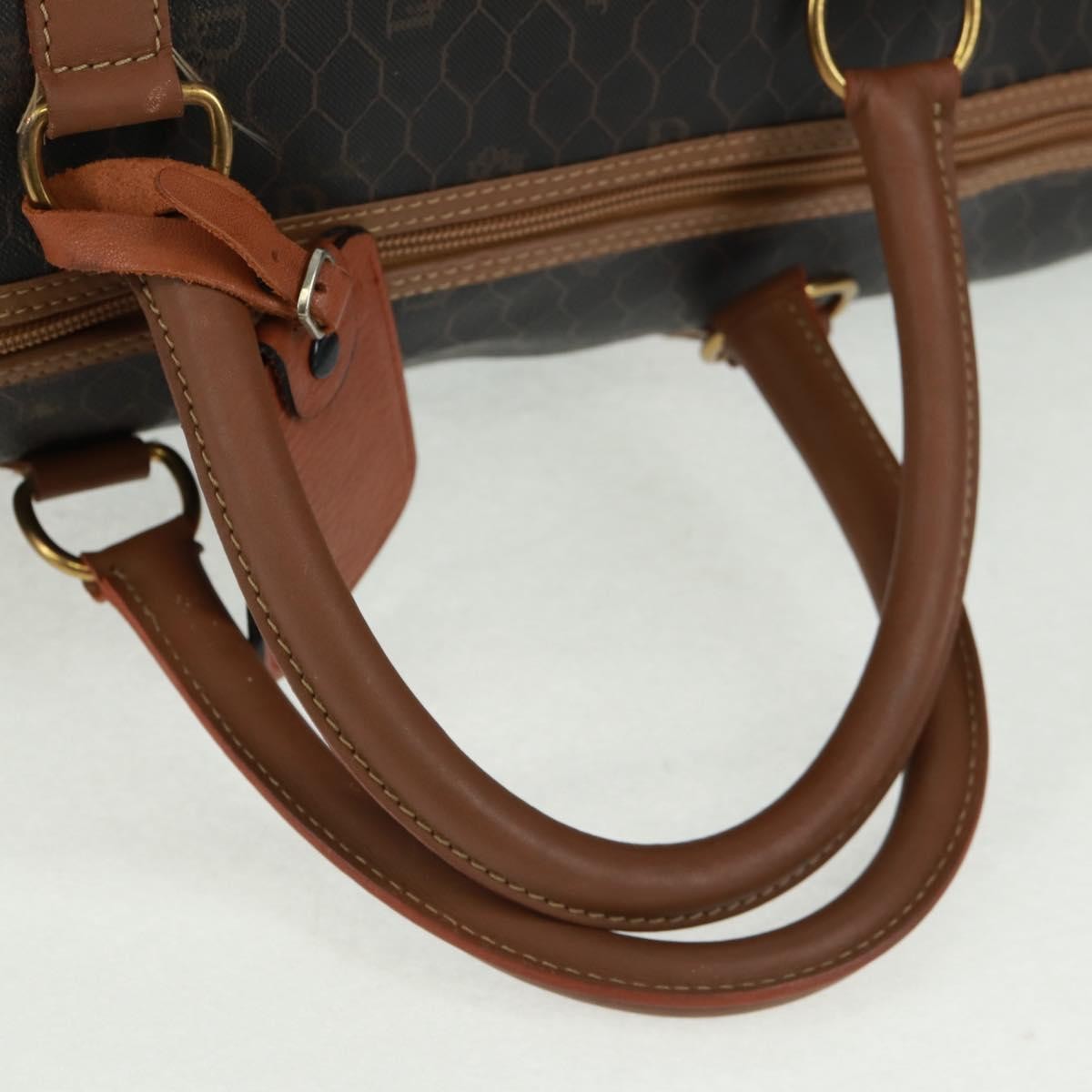 Christian Dior Vintage Honeycomb Boston Bag Canvas And Leather Black Canvas Travel Bag Bag (Pre-Owned)