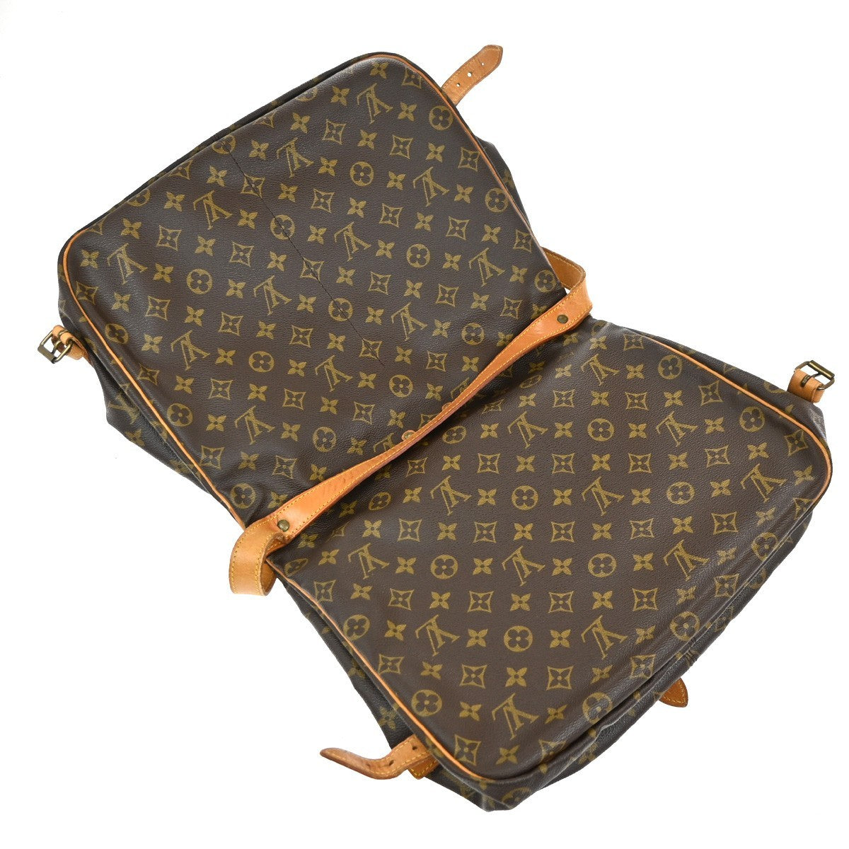Louis Vuitton Saumur Handbag Monogram Canvas Brown Canvas Shoulder Bag