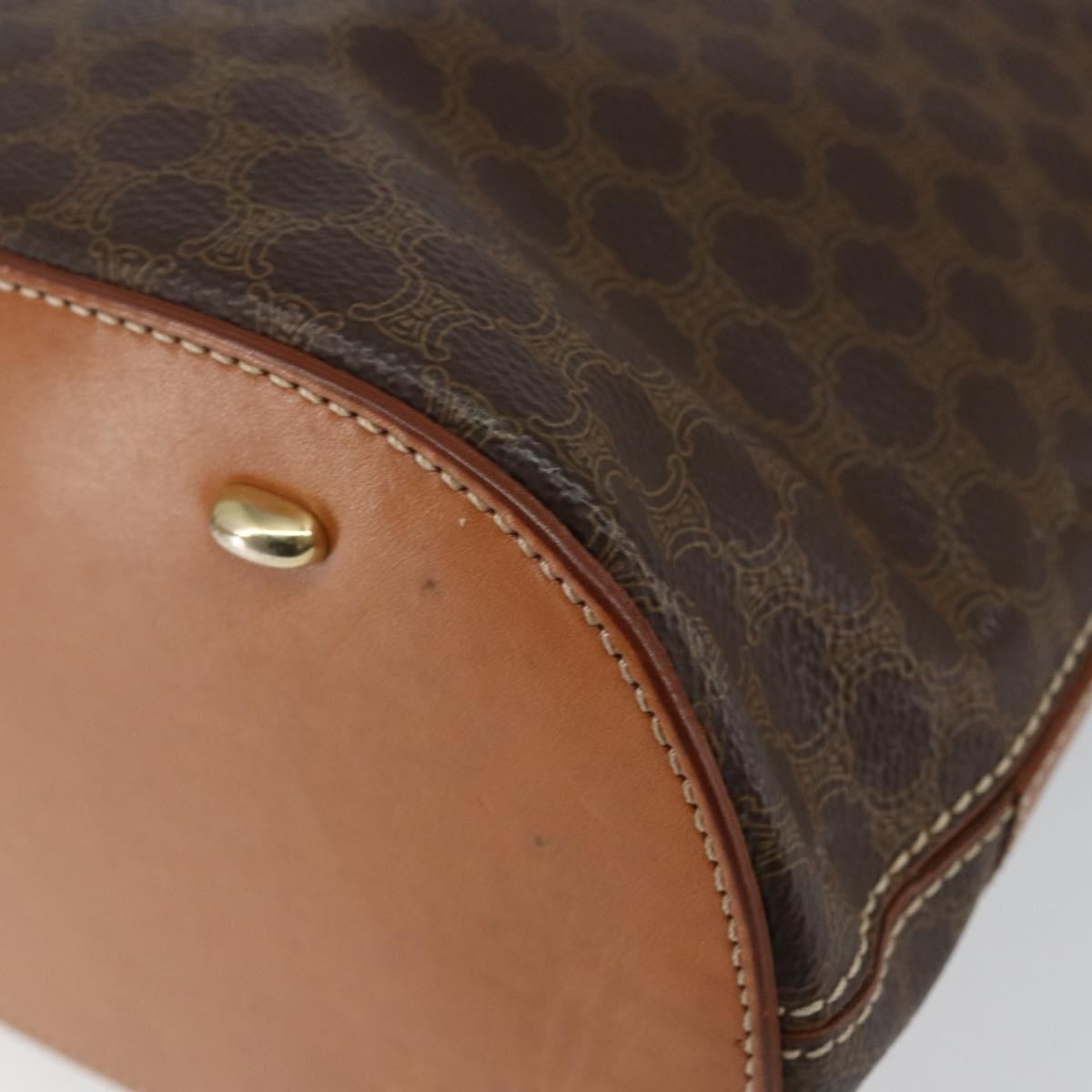 Celine Vintage Macadam Handbag Macadam Brown Canvas Bag
