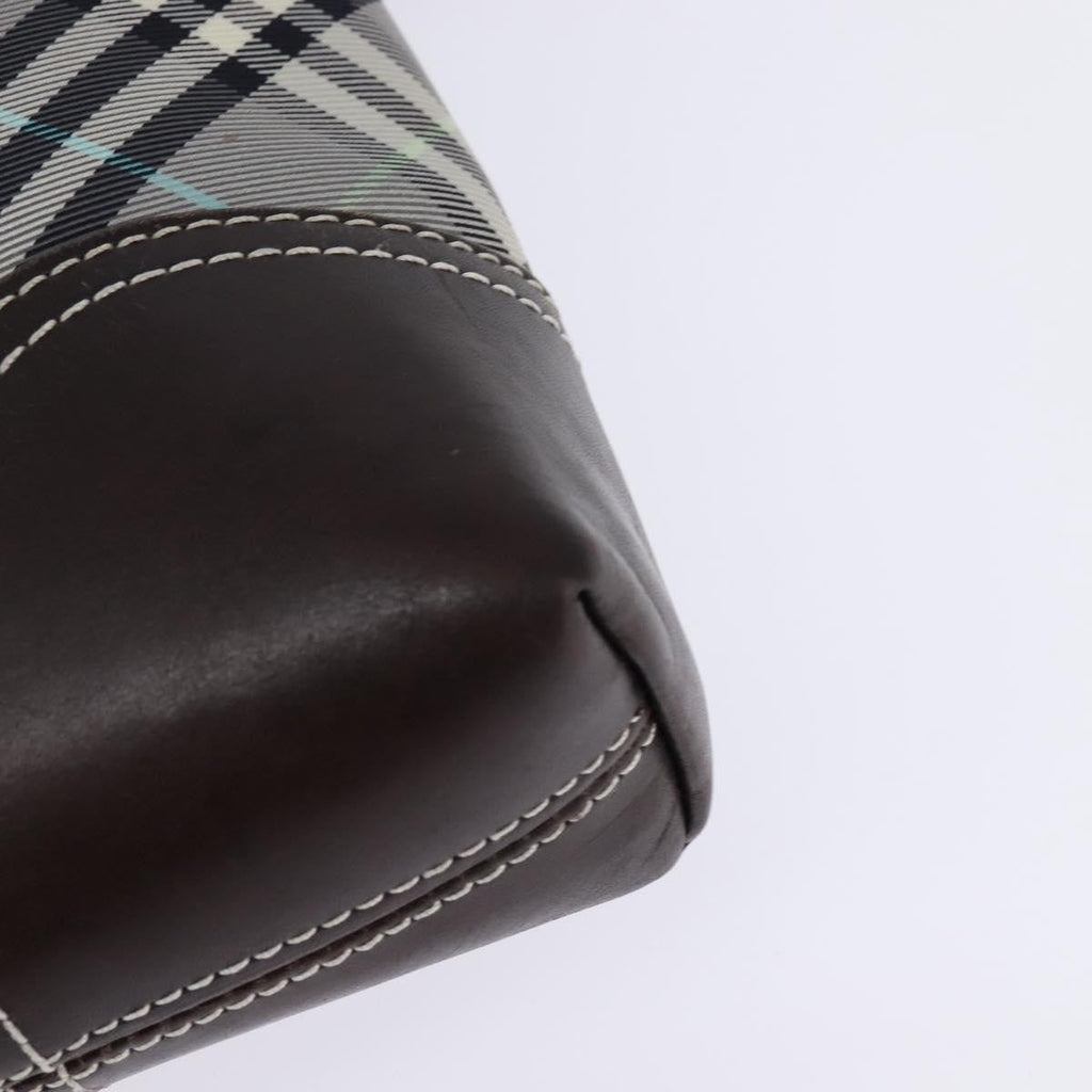 Burberry Nova Check Blue Label Canvas Gray Nylon Shoulder Bag