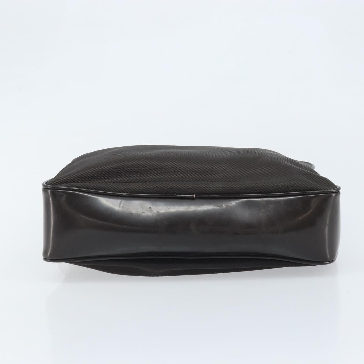 Gucci Vintage Bamboo Handle Bag Nylon Brown Nylon Handbag (Pre-Owned)