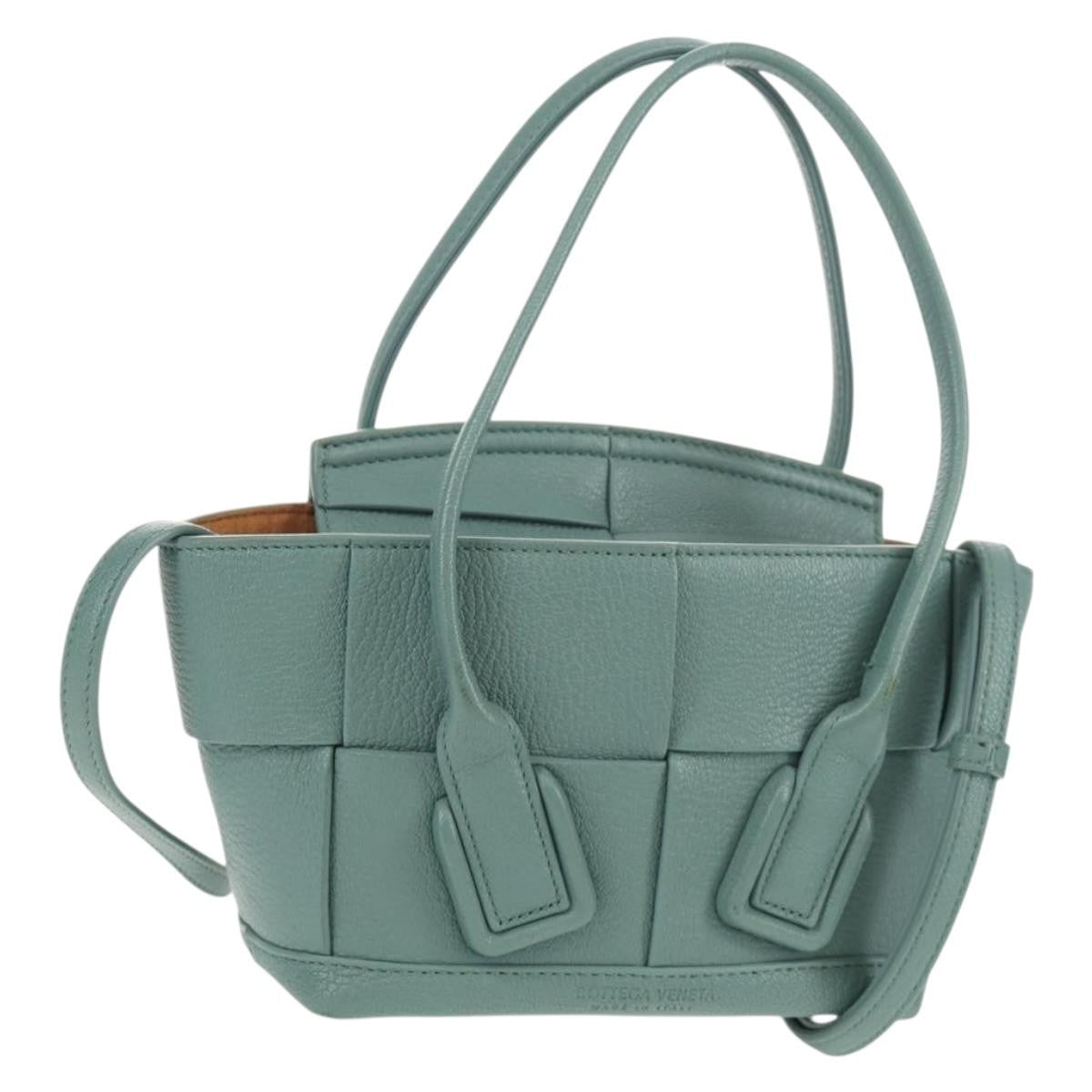 Bottega Veneta Arco Bag Maxi Intrecciato Leather Green Leather Handbag