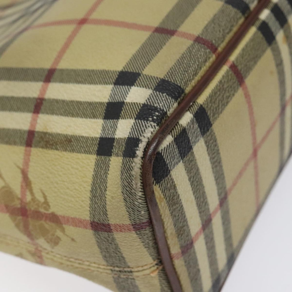 Burberry Top Handle Tote Haymarket Coated Canvas Beige Canvas Tote Bag