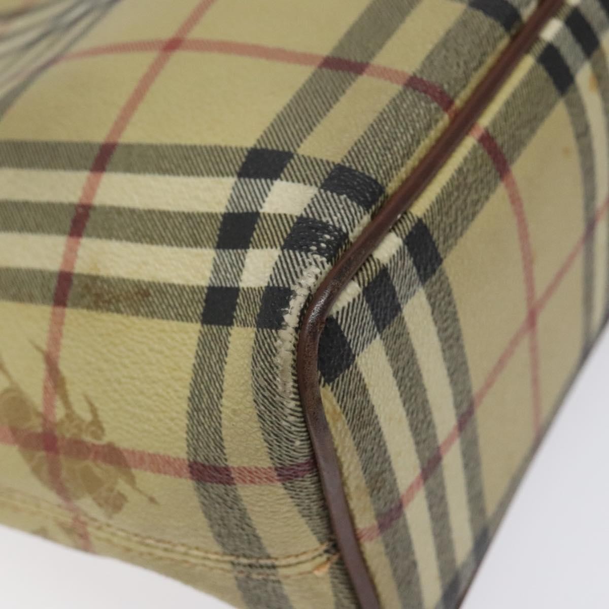 Burberry Top Handle Tote Haymarket Coated Canvas Beige Canvas Tote Bag
