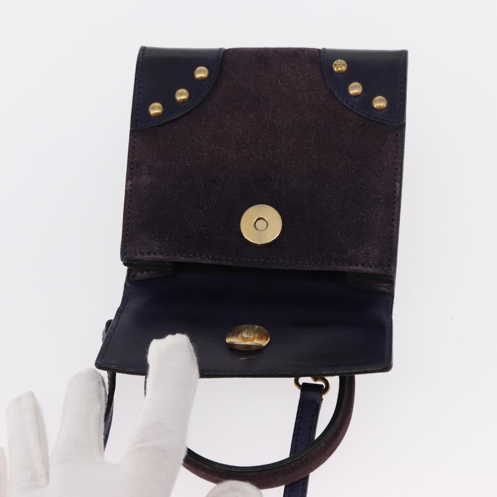 Celine Handbag Suede Purple Suede Handbag