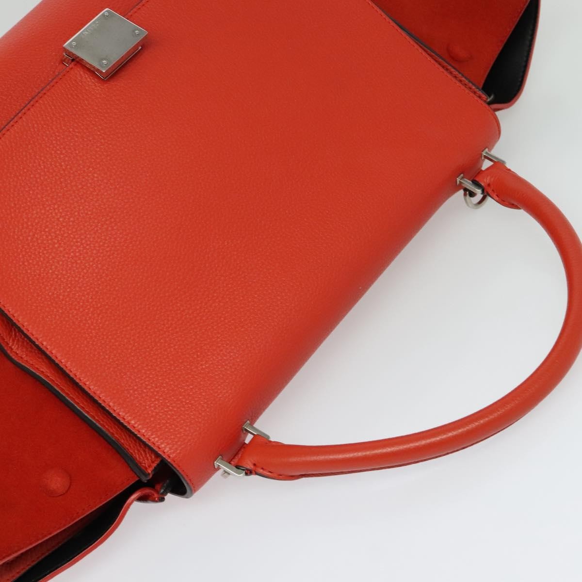 Celine Trapeze Bag Leather With Suede Red Leather Handbag